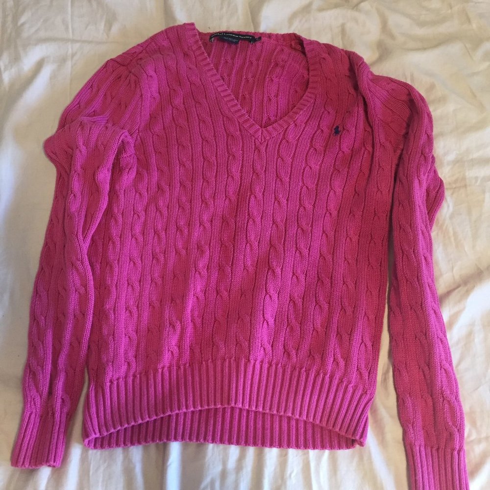 Ralph Lauren Pink V-Neck Sweater